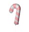 Christmas candy cane balloons isolated on white background. Realistic glossy metallic pink color single ballon