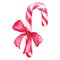 Christmas candy cane with bow