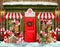 Christmas candy shop illustration