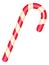 Christmas cane candy. Realistic striped lollipop, sweet xmas traditional dessert, delicious caramel for kids, sugar