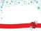 Christmas card background snowflakes stars ribbon redbow