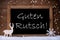 Christmas Card, Blackboard, Guten Rutsch Mean New Year, Snow