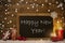 Christmas Card, Blackboard, Snowflakes, Candle, Happy New Year