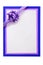 Christmas card blank white blue border purple pink ribbon vertical isolated on white
