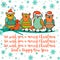 Christmas card with cartoon owl