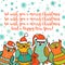 Christmas card with cartoon owl
