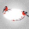 Christmas card with cute bullfinches and place for your text