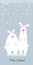 Christmas card with cute rabbits. Hand drawn characters. Vector illustration