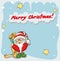 Christmas card with cute Santa