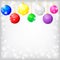 Christmas card with decorative multicolor balls
