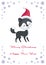 Christmas card with Eskimo dog