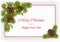 Christmas card with fir branches, pine cones and mistletoe