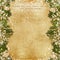 Christmas card with gold garland on vintage background
