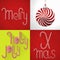 Christmas card in a modern colorful tile design with handmade sweet Lolli font and christmas ball