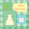 Christmas card with patchwork snowman