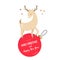 Christmas card with a reindeer. Holiday greetings