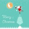 Christmas card with santa