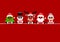 Christmas Card Tree Snowman Reindeer Santa And Wife Sunglasses Red