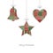 Christmas Card Vector - Three hangtags on white background