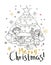 Christmas card for xmas design with doodle children