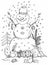 Christmas card for xmas design hand drawn snowman