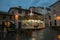 Christmas carousel on raindy day in the historic center of Gubbio city