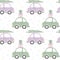 Christmas cars seamless pattern