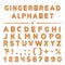 Christmas cartoon gingerbread cookies font alphabet collection.