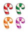 Christmas Cartoon Icon Set - Candy Cane Purple Green Red Orange.eps