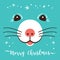 Christmas cartoon Rat, Greeting cards Merry Christmas and New Year 2020. Cute little fairy mouse, Holiday card Vector