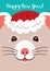 Christmas cartoon Rat, Greeting cards Merry Christmas and New Year 2020. Cute little mouse Holiday card. Vector