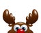 Christmas cartoon reindeer isolated over white background