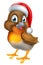 Christmas Cartoon Robin Bird
