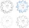 Christmas cartoon snowflake. Dot to dot game for kids