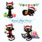 Christmas Cats. Set Of Christmas Cats Vector. Cartoon Cats With Holiday Gifts.