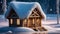 Christmas celebrated in a small secluded log cabin in Alaska