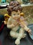 Christmas ceramic angel playing violin