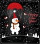 Christmas chalkboard decoration with snowman