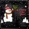 Christmas chalkboard decoration with snowman