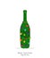 Christmas champagne bottle with colorful christmas light bulb