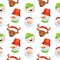 Christmas characters seamless pattern