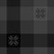 Christmas check plaid pattern with fair isle snowflake ornament in dark grey and black. Seamless herringbone buffalo check.