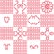 Christmas cherry check candy cane knit seamless repeat pattern in pink, red and white