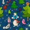 Christmas childish seamless pattern background.