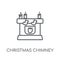 Christmas Chimney linear icon. Modern outline Christmas Chimney