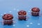 Christmas chocolate cupcakes. Christmas sweets. New Year`s dessert