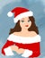 Christmas and christmas girl, christmas night, christmas, greeting card, greeting, postcard, winter, winter season, snow, celebrat