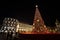 Christmas city lights decoration with an enormous Christmas tree, Braga.