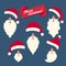 Christmas clothes collection of Santas hats with