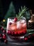 Christmas cocktail with cranberries, AI generated